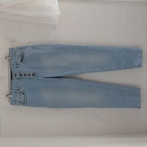 Boden Denim Girlfriend Jeans Size 8‎ Button Fly Light Wash Stretch